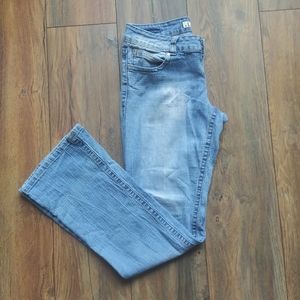 L.e.i junior denim pants size 5 light blue flared